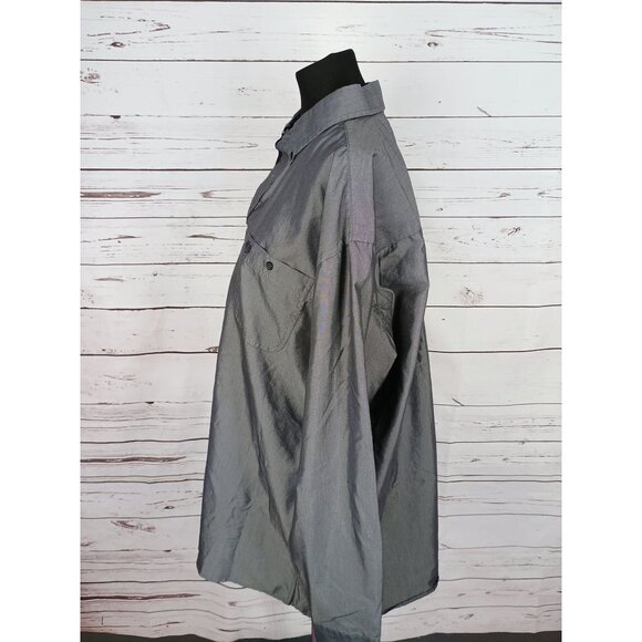 Wrangler George Strait Collection Charcoal Button Front‎ Size XXL Dress Shirt - Picture 4 of 7